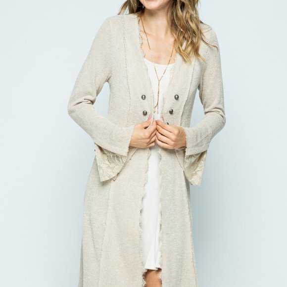 VOCAL BROWN cardigan duster western studded military MAGNOLIA BOHEMIAN WRAP S-3X - Picture 16 of 16